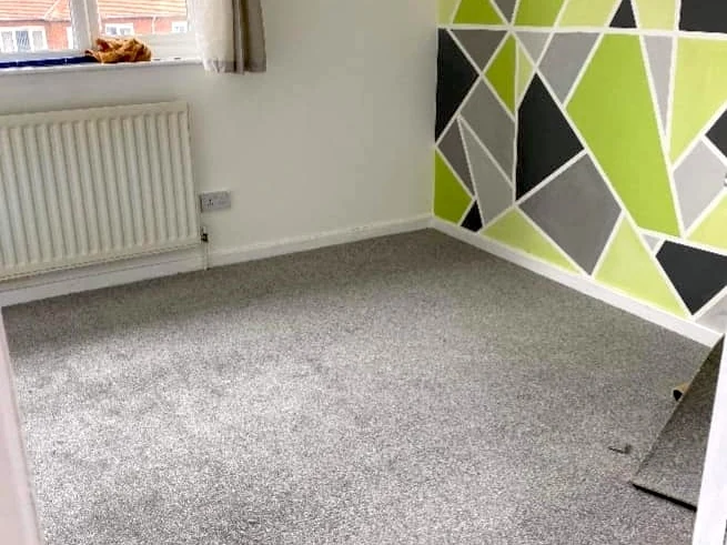 bedroom carpet grey geometric wallpaper newcastle foxglove flooring