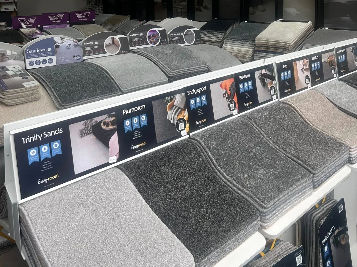 carpet samples showroom display various newcastle foxglove flooring