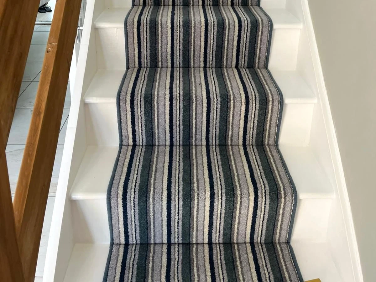 staircase carpet runner striped landing jesmond newcastle foxglove flooring
