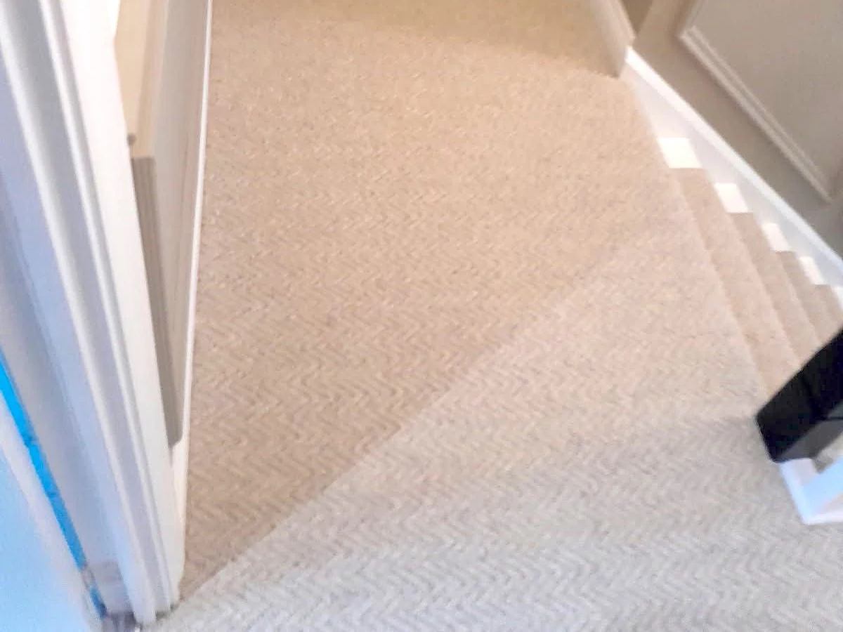 Grey herringbone vinyl flooring room view in Newcastle property by Foxglove Flooring