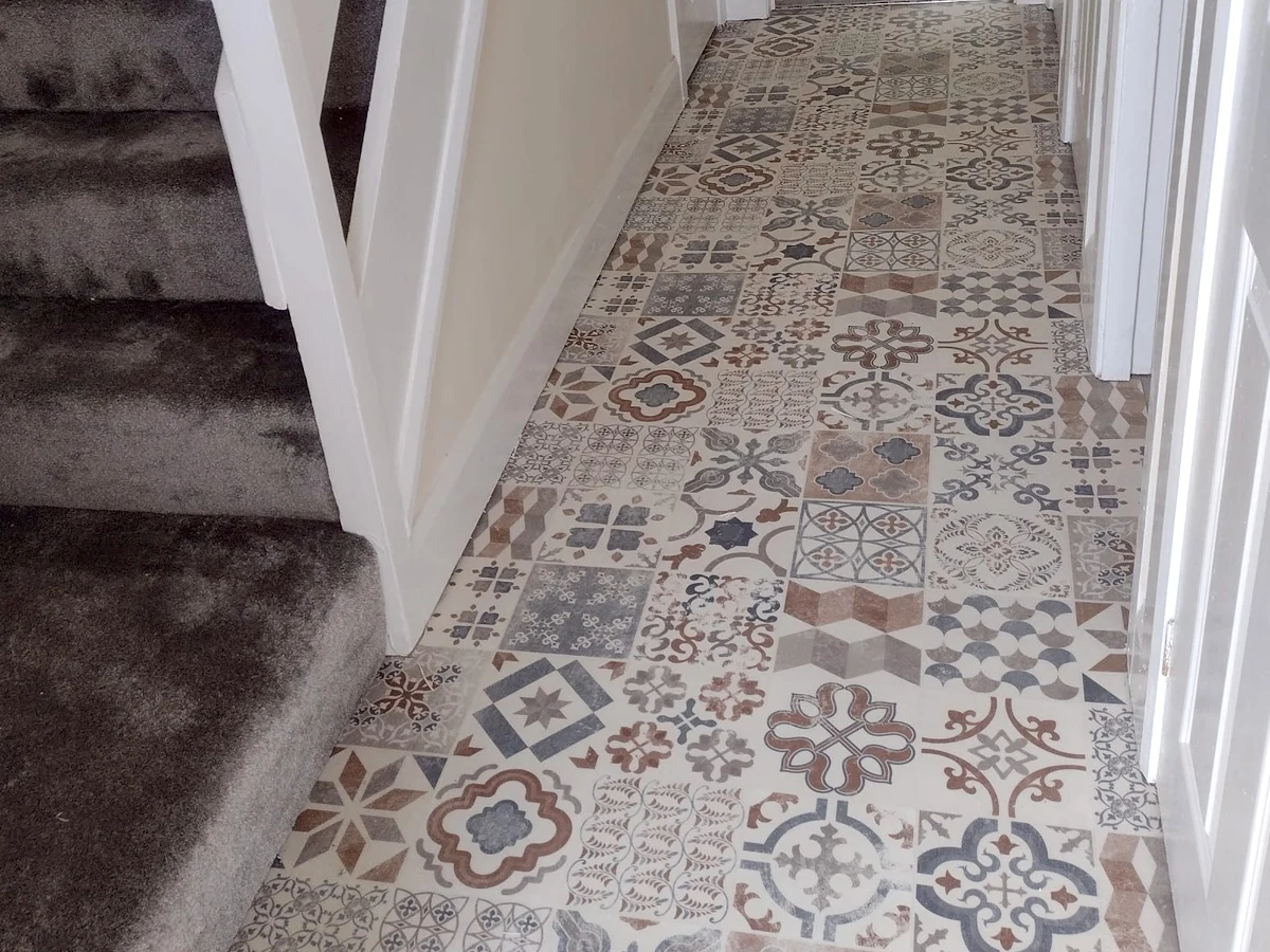 vinyl flooring patterned tiles hallway newcastle foxglove flooring